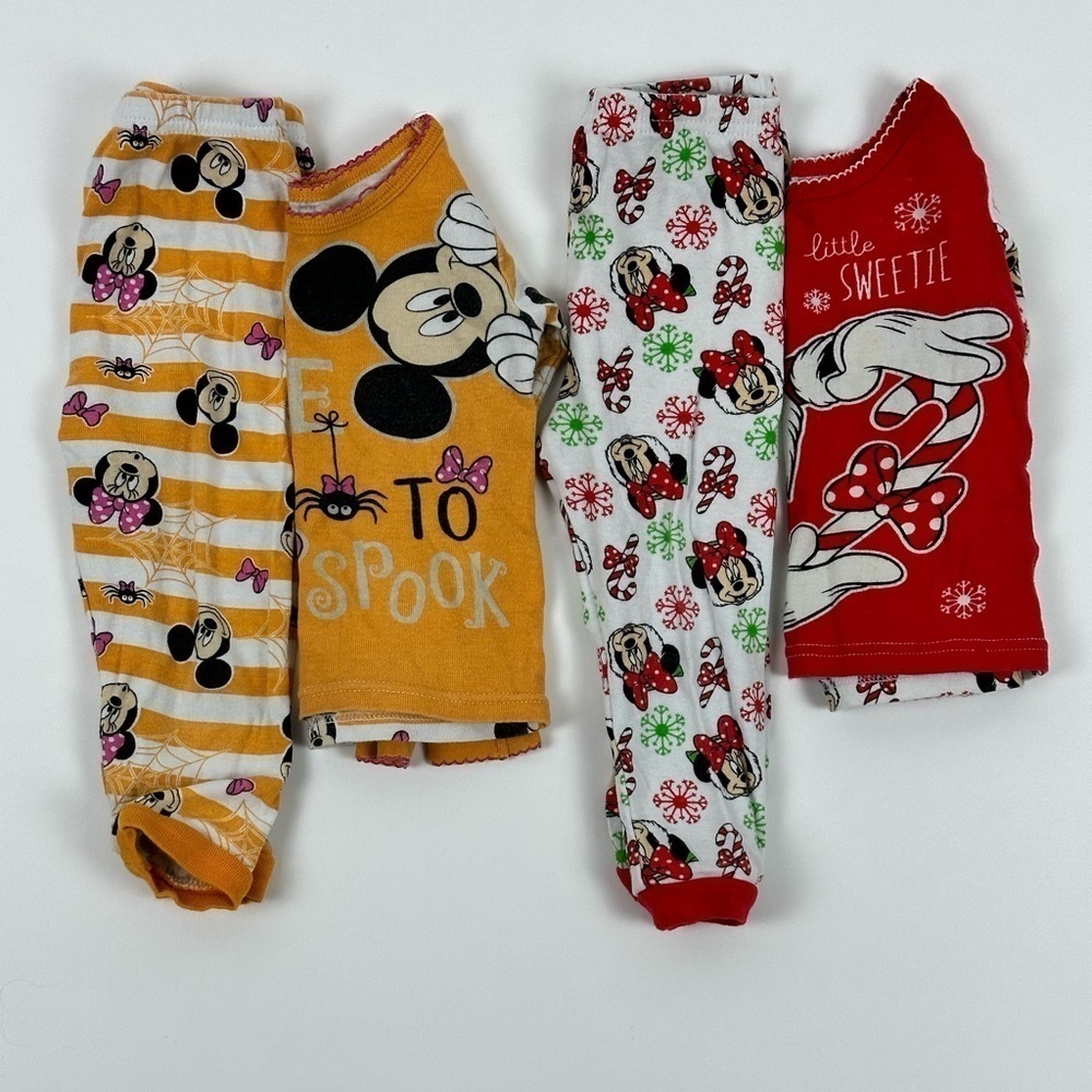 Toddler Mickey & Minnie Pajama Sets Lot of 2